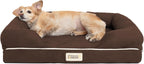 Orthopedic Dog Bed, Memory Foam Pet Sofa, Calming Dog Couch, Water Resistant Pet Bed, Washable Cover, Non-Slip Bottom, Chester, Cocoa Brown, 25" X 20" X 5.5"