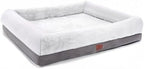 Orthopedic Dog Bed for Medium Dogs, Bolster Sides Dogs Sofa Bed with Removable Washable Cover & Non-Skid Bottom, Soft Pet Bed with Egg Foam Dog Couch for Sleeping, 31 X 25 Inch, Gray