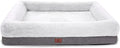 Orthopedic Dog Bed for Medium Dogs, Bolster Sides Dogs Sofa Bed with Removable Washable Cover & Non-Skid Bottom, Soft Pet Bed with Egg Foam Dog Couch for Sleeping, 31 X 25 Inch, Gray